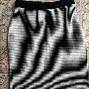 Black and White Striped Women's Skirt